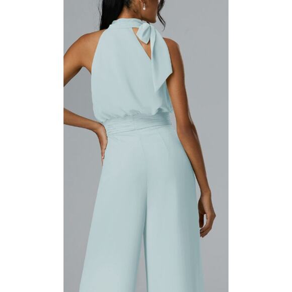 AW BRIDAL 8 M skylight blue Rosalie formal party bridesmaid jumpsuit NEW B77 - Picture 2 of 11